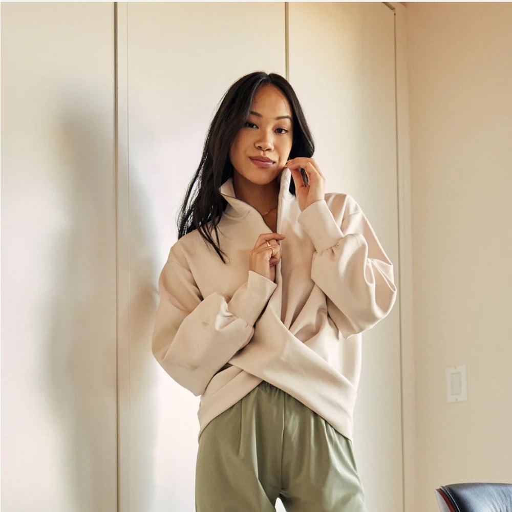 ADAY With A Twist Pullover, Sand